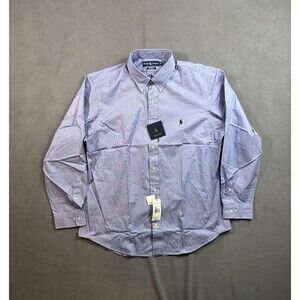 NWT Ralph Lauren Polo Custom Fit, Easy Care, Dress Shirt Blue 17 34/35